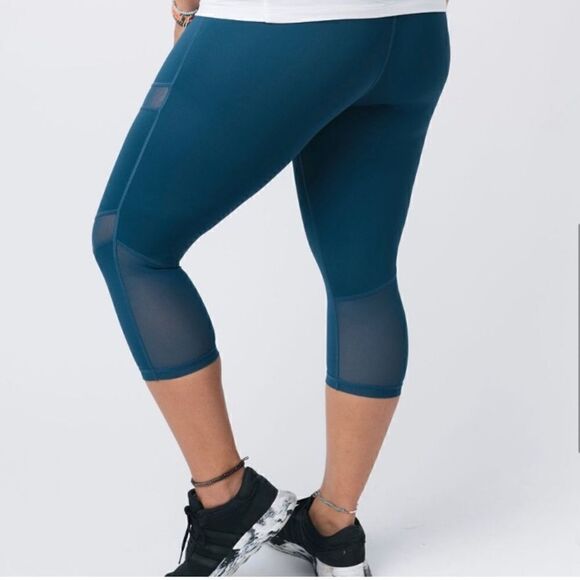 Zyia Corsair Brilliant Blue Mesh Hi Rise Crop - Picture 5 of 13